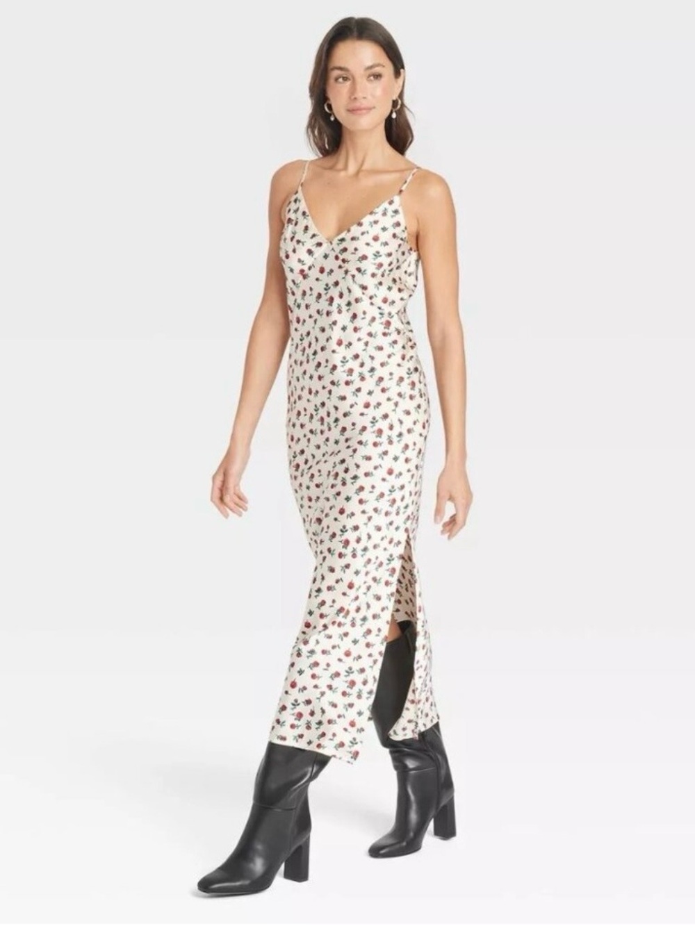 A New Day Midi Slip dress in Rose Floral